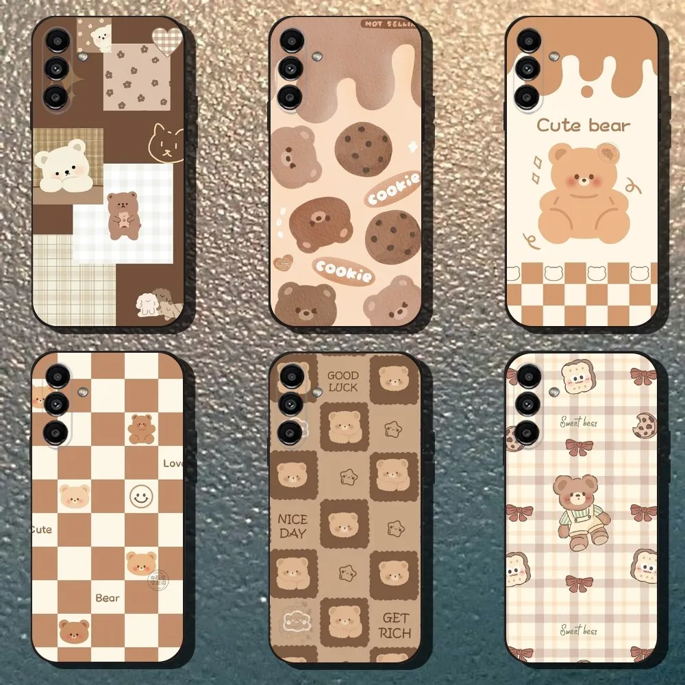 

Cute Bear Phone Case For Samsung Galaxy A13,A21s,A22,A31,A32,A52,A53,A71,A80,Soft Black Shell