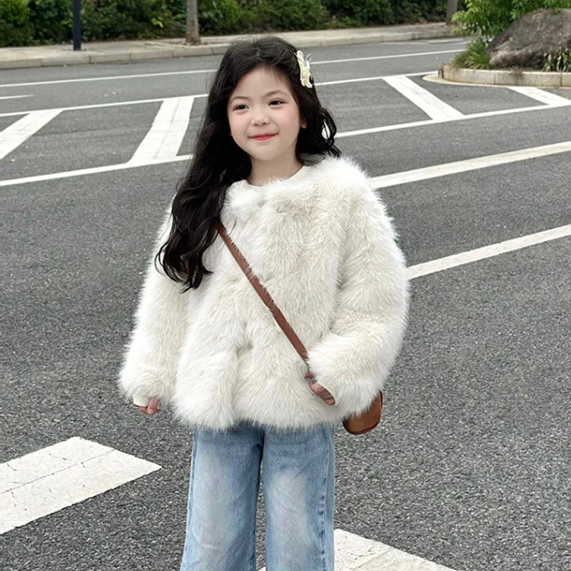 

Новая зимняя куртка из искусственного меха для девочек, детское теплое пальто из искусственного лисьего меха, пальто y1770