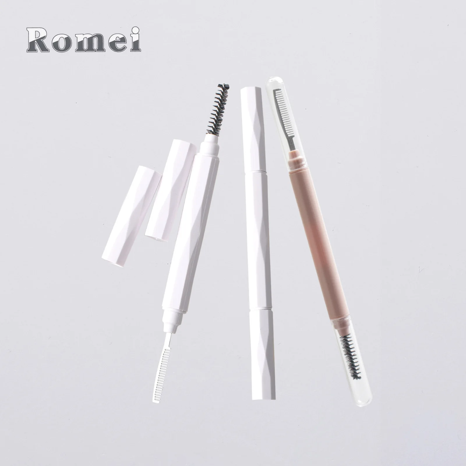 

Double-Ended Diamond Nylon Brush w/ Cover, Stainless Steel Lash Comb & Brow Brush, Viral Makeup Tool