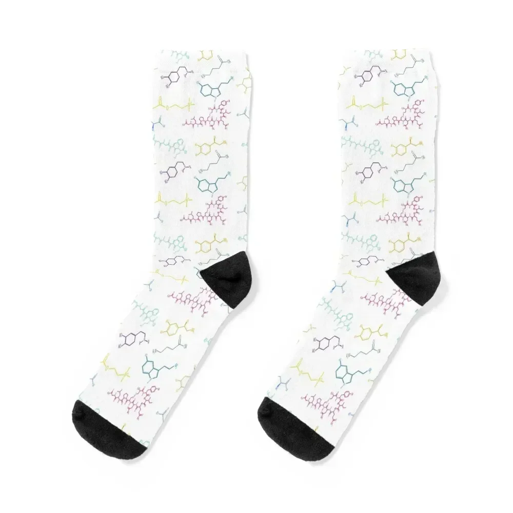 Neurotransmitters Pattern Happy Chemicals Socks Thermal man winter essential shoes sheer Socks Women's Men's