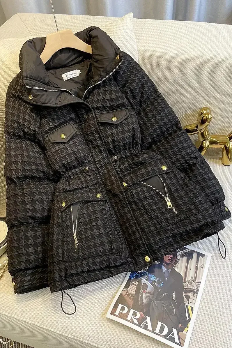 2024 Winter New Women's Down Cotton Jacket Loose Commuting Casual Fashion Stand Up Collar Coat