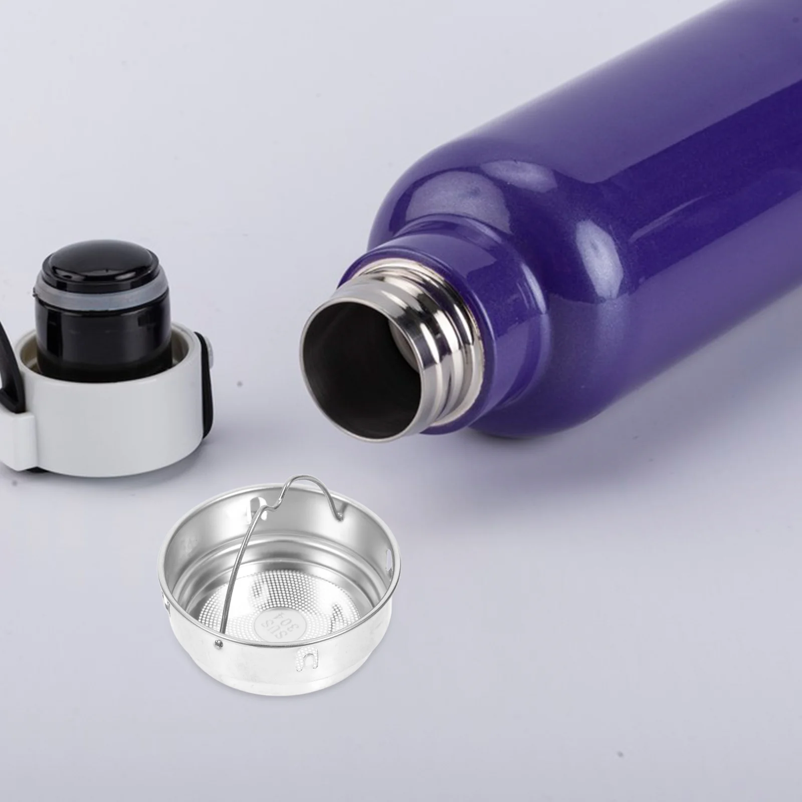 مصفاة شاي من الفولاذ المقاوم للصدأ للزجاجة 2 قطعة مصفاة شبكية دقيقة لتخمير الشاي بأوراق الشجر السائبة #4