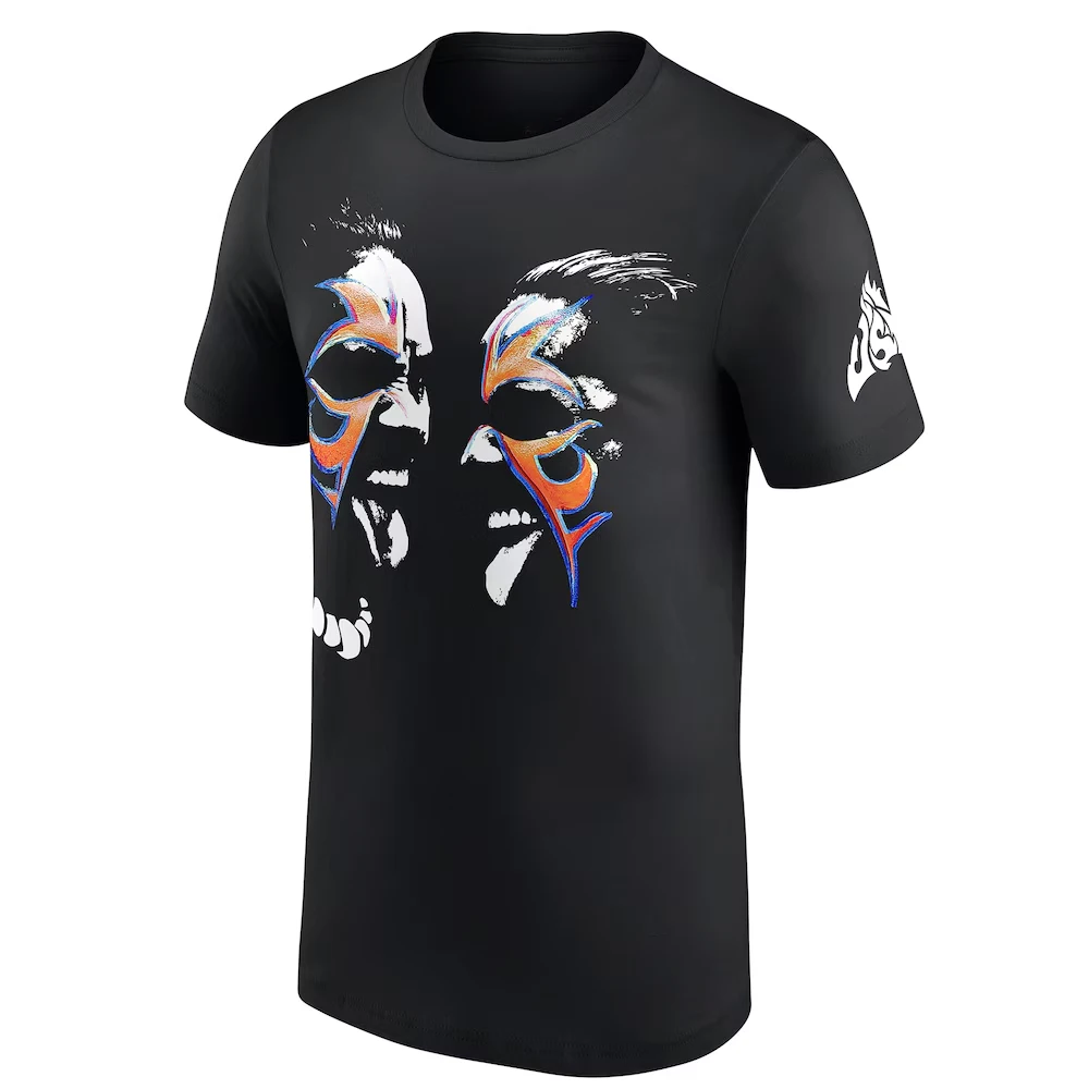 Men's Black The Usos We Say You Say Retro T-Shirt 3D Printed Outdoor Sports Quick Dry Short Sleeve Tee Daily Casual T-Shirts 5XL