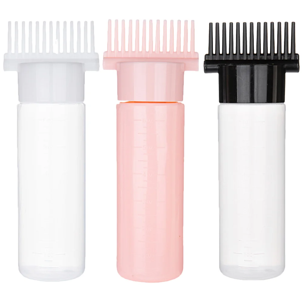 

3 Pcs Head Shampoo Comb Hair Dyeing Root Applicator Bottle for Baking Oil Coloring