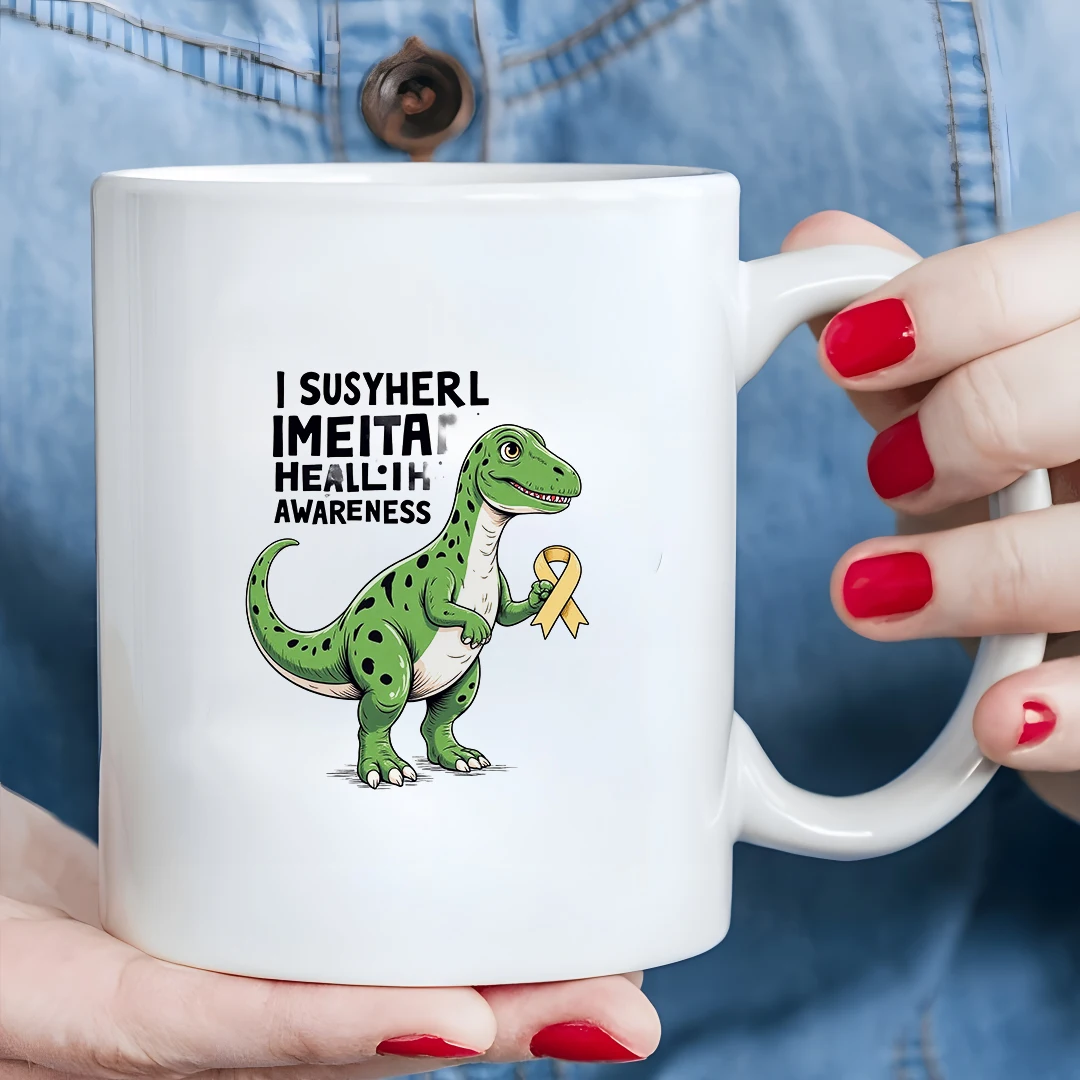 

Dinosaur cartoon mug 11oz kids cold & hot beverage cup Christmas family office gift favorite cartoon pattern mug
