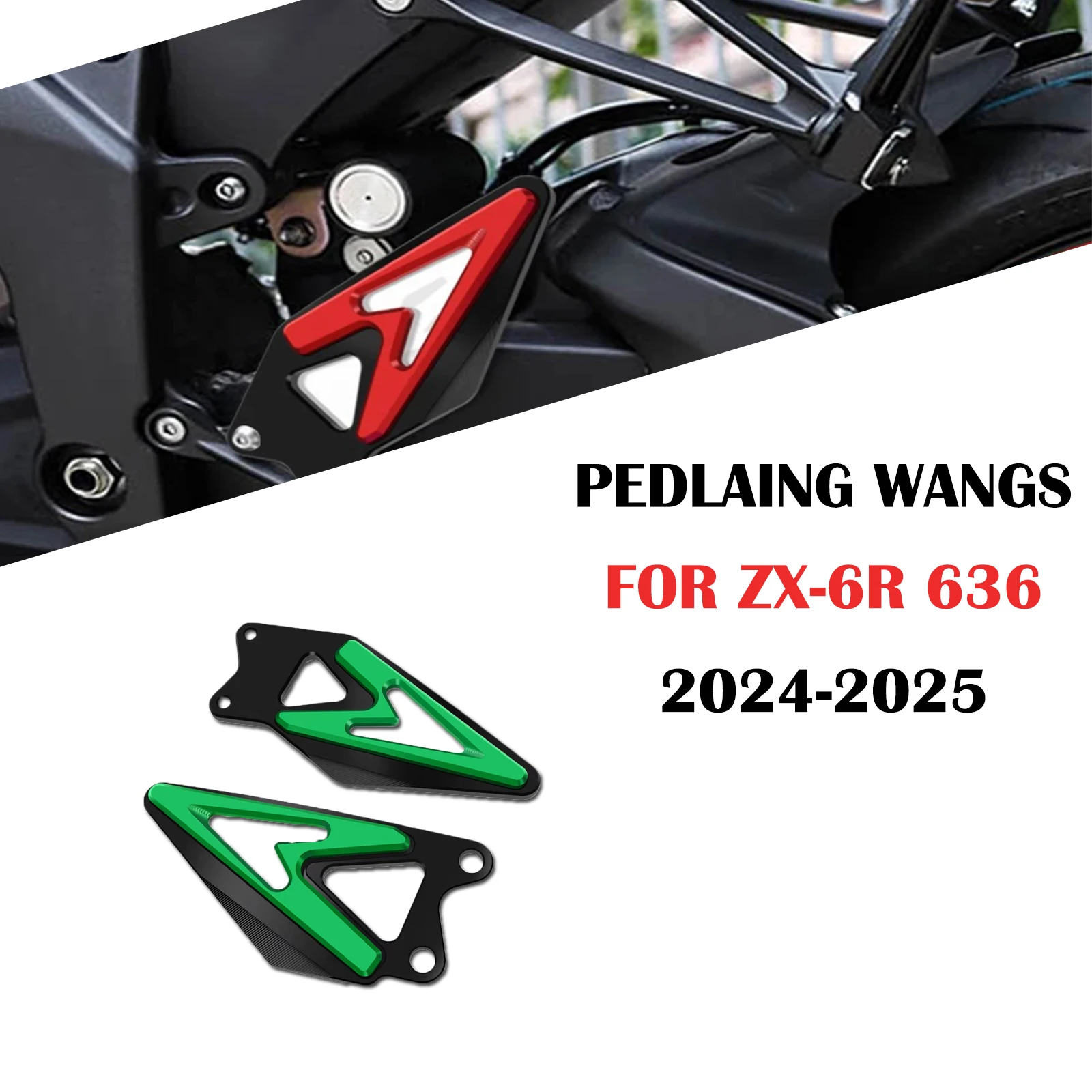 

New Motorcycle Aluminum Footrest Pedal Heel Guard & Foot Peg Protector Accessories For ZX-6R ZX6R ZX 6R 2019-2025 2024 2023 2022
