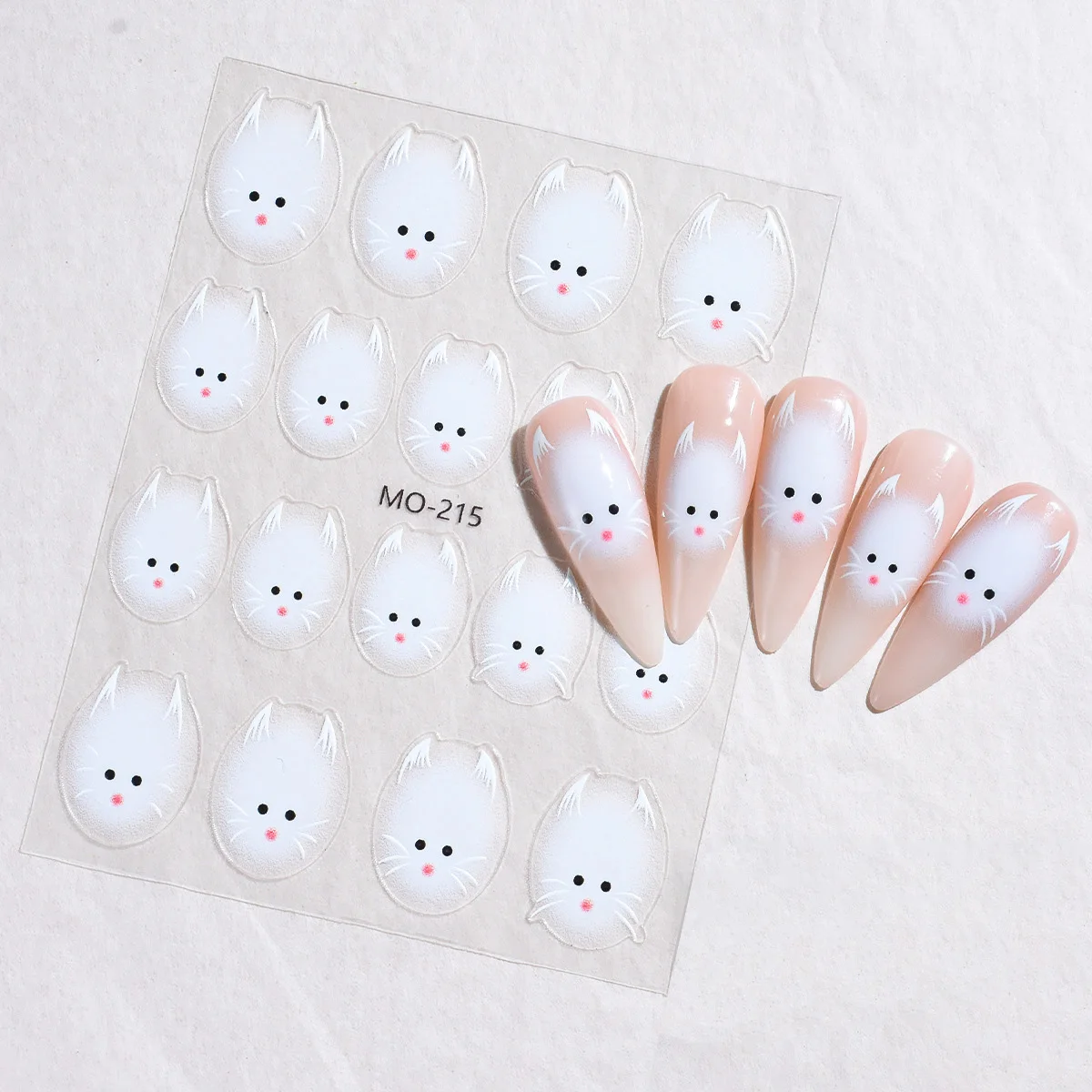 3d adesivos coloridos para o prego, 1 parte, bonito, branco, padrão de gato, para manicure, novo, venda especial, m12, 2024