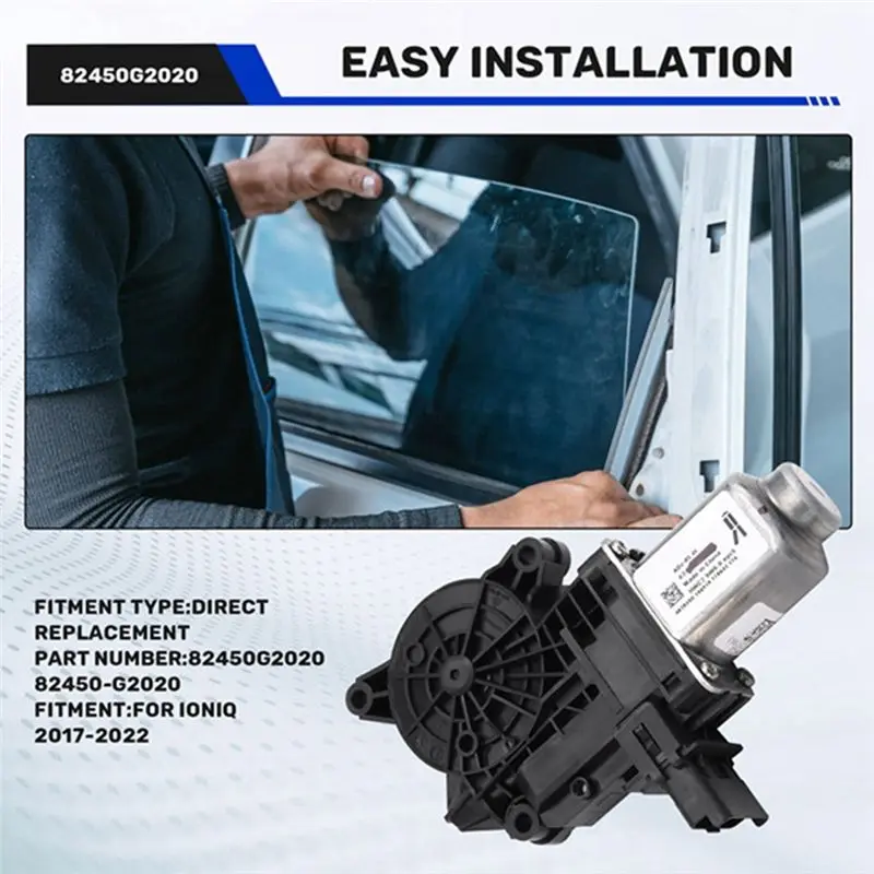 AC76-82450G2020 Left-Side Car Door Window Motor With Auto Up/Down- For Ioniq 2017-2022