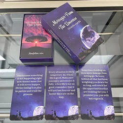 Mensaje del universo en caja, cartas de Tarot de oráculo inglés, 54 tarjetas de alta calidad, cielo estrellado, hermoso juego de mesa de Runas de adivinación