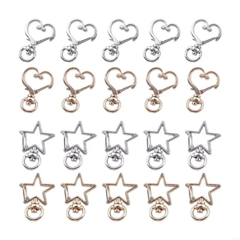 Pack of 20 Metal Rotating Keyrings with Distinctive Designs for Easy Management and Personalize Accessory Styles