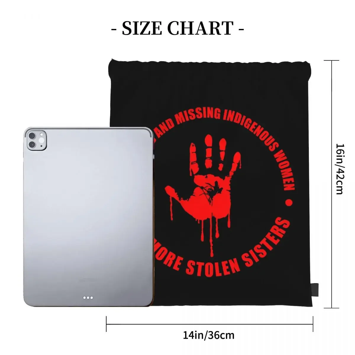 MMIW (살해 및 실종) 배낭, 드로스트링 가방, 드로스트링 번들 포켓 스포츠 가방, 책 가방