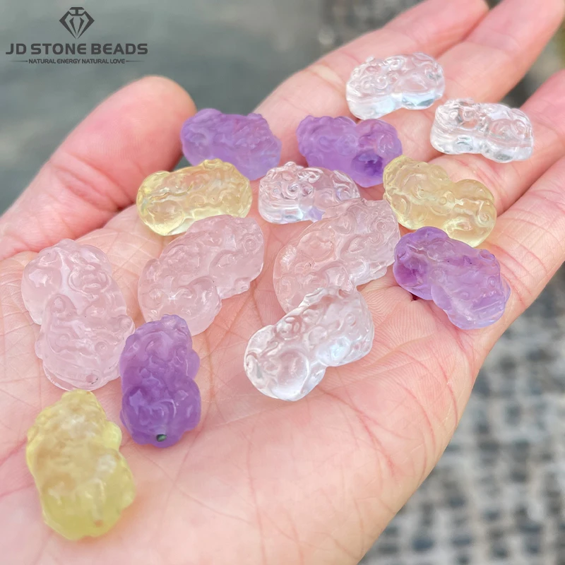 1 Pc Natural Stone Rose Quartz Carved Pixiu Bead Wealth Lucky Pendant Charms For Jewlery Making Diy Necklace Bracelet Accessory