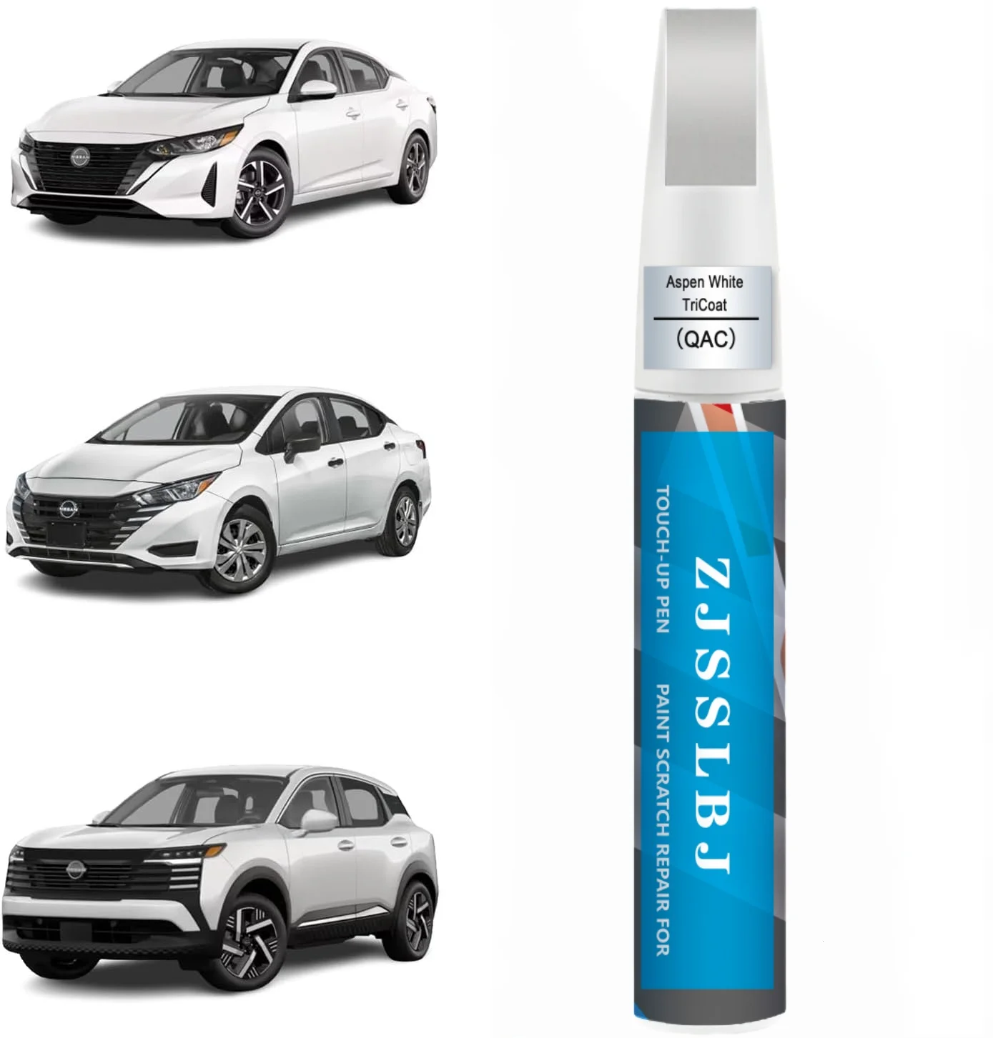 Краска для подкраски Aspen White TriCoat (QAC), совместимая с Nissan, премиальное средство для удаления глубоких царапин на автомобиле