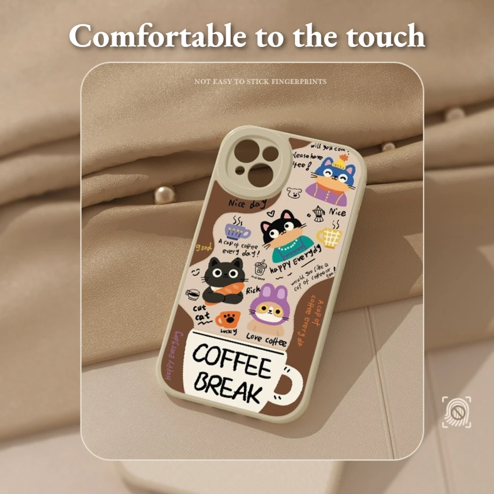 Чехол для телефона с милым кофейным котом для Huawei Honor Magic 7 Pro 6 5 4, противоударный защитный чехол с забавными мультяшными животными
