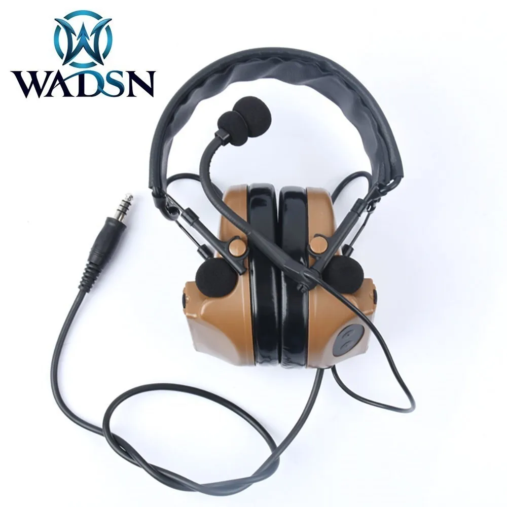 WADSN Tactical C2 Comtac II Headset with Microphone CS Earmuff For Hunting Shooting Headphones Hearing Protective Ear Protection