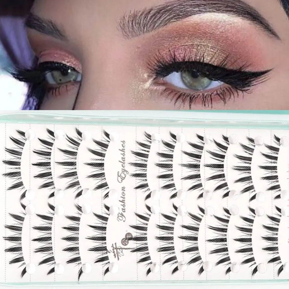 10 paia Nuovo 3D Ciglia Finte Naturali Capelli di Visone Finto Riutilizzabili Ciglia Manga Fatte A Mano Morbide Ciglia Corte Strumento di Trucco Degli Occhi