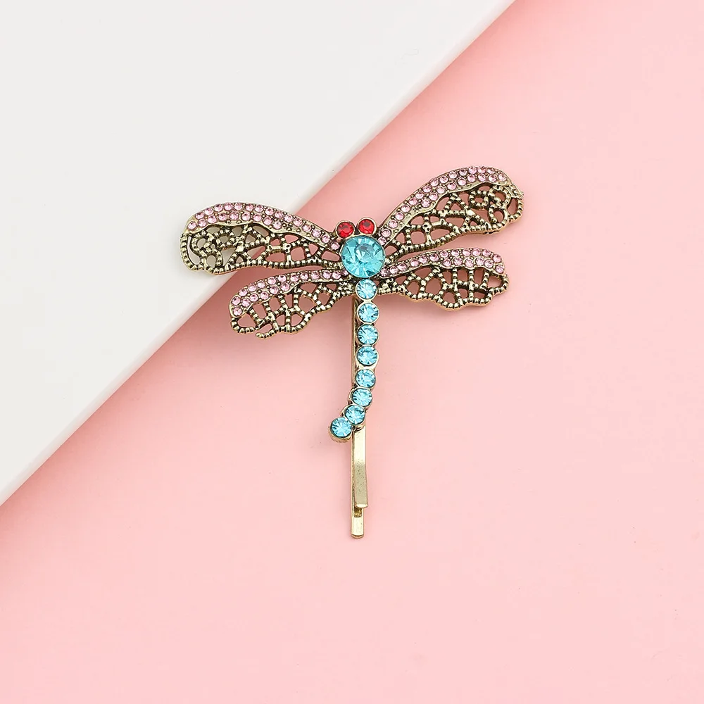 Horror Movie Coraline & The Secret Door Dragonfly Hair Clip Women Crystal Brooches Vintage Hairpins Headwear Hair Accessories