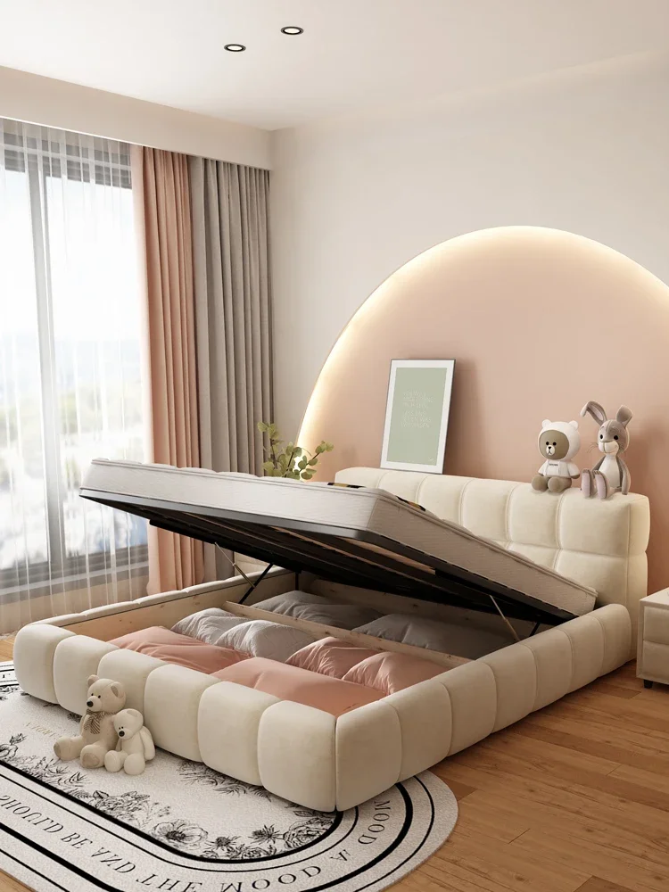 bed Puff  cloth art  modern minimalist Italian minimalist Internet celebrity extravagance ins cream style master room