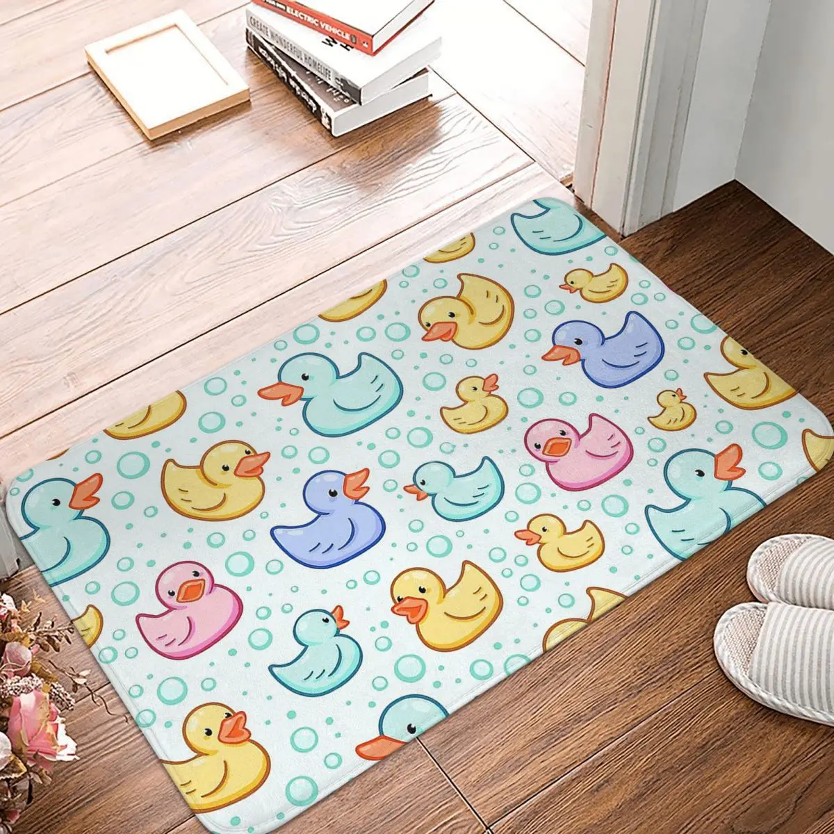 Rubber Duck Bad Toy Geel Leuke Antislip Deurmat Rubber Duckie Bad Keuken Mat Outdoor Tapijt Flanel Patroon Decor