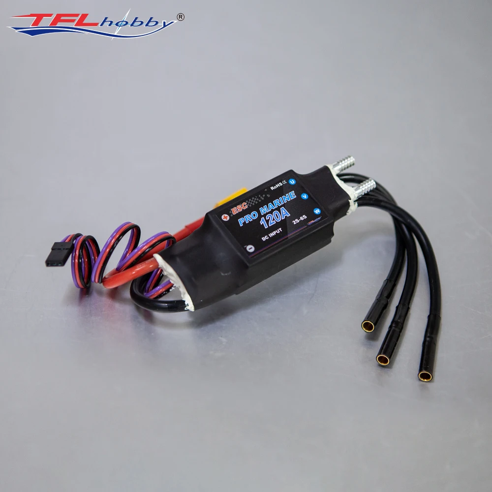 TFL Pro MARINE 120A ESC Speed Controller 2-6S DC Input with Water Cooling for RC Electric Model Boat