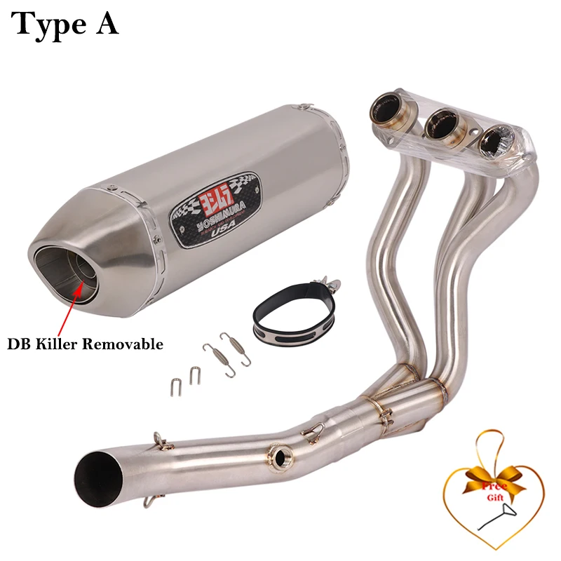 Motorcycle Exhaust Full Systems Escape Front Link Pipe Muffler For Yamaha MT09 2014-2021 FZ09 FJ09 TRACER900 GT XSR900 2016-2021