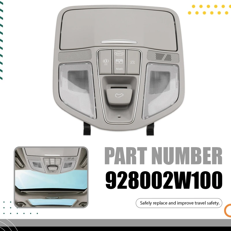 Super Sale 928002W100 Roof Reading Light Assembly Overhead Lamp Sunroof Switch for Hyundai Santa Fe Gray