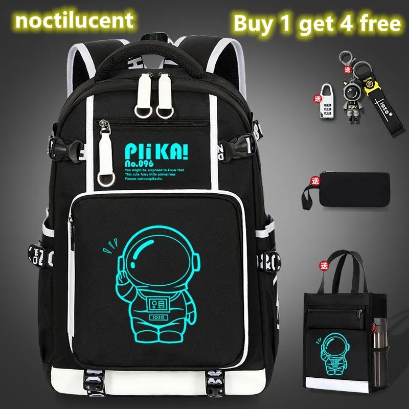 Mochila escolar luminosa impermeable para niños, mochila noctilucente para niños, mochila ortopédica para estudiantes de primaria, 3-6 grados