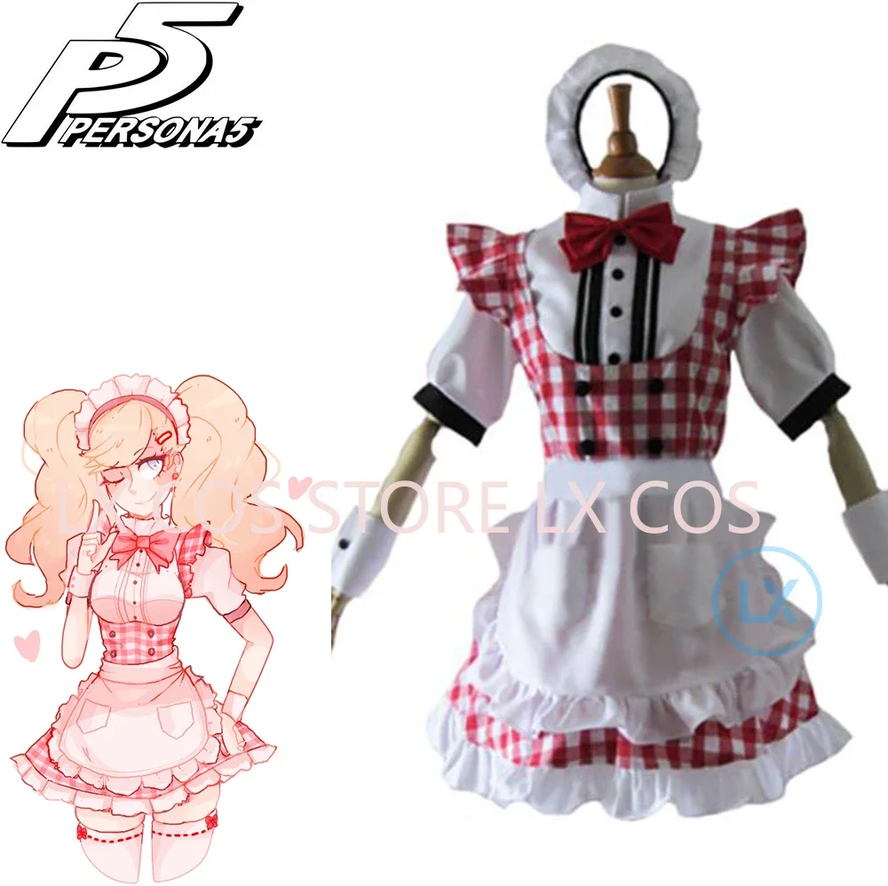 

Game Anne Takamaki maid Cosplay Panther Costume Custom made Dress Maid's Uniform Set cosplay Costume Any Size PF