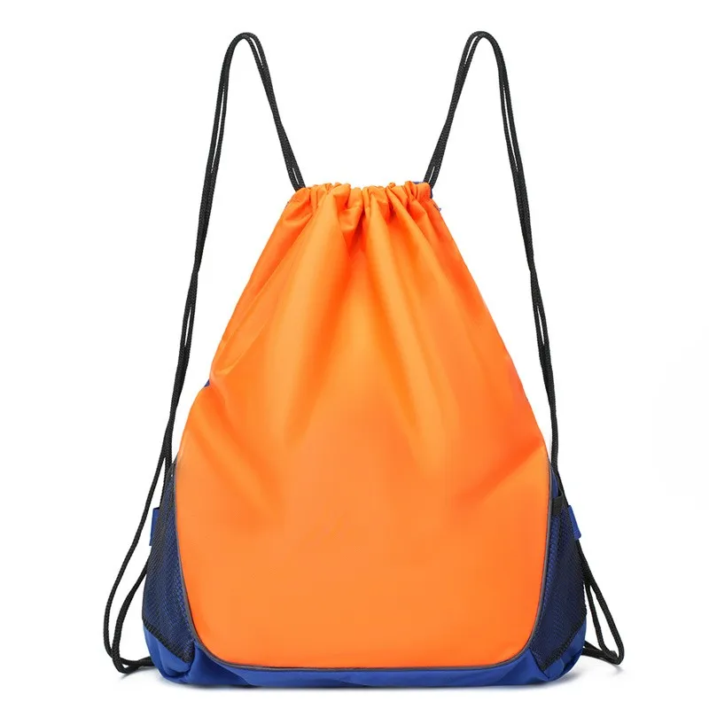 Sports Drawstring Backpack Men Large Capacity Gym Sack Bag with Side Pocket Lightweight Travel Fitness Storage Shoulder Bag