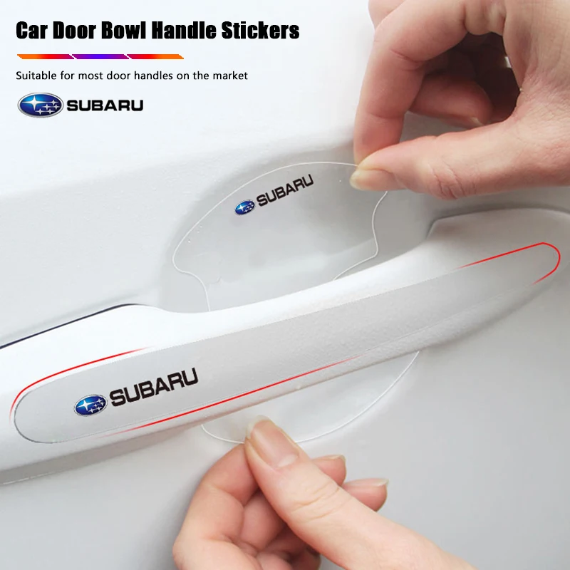 8Pcs Car Door Bowl Handle Anti-scratch Stickers Protective Films For Subaru Impreza Legacy WRX STI BRZ Forester XV Outback Exiga