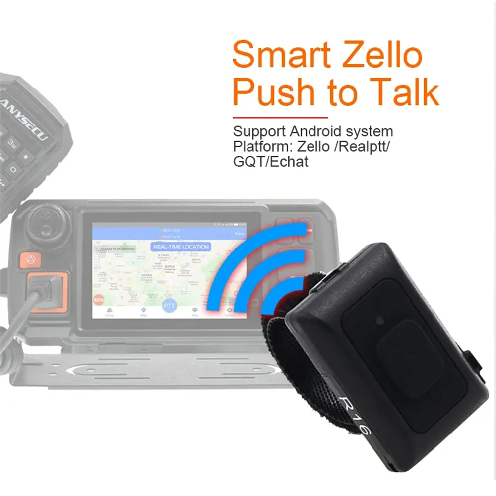 Wireless Bluetooth Compatible PTT Walkie Talkie Button for Android IOS System, Work with Zello PTT Application, R16 IOS Version