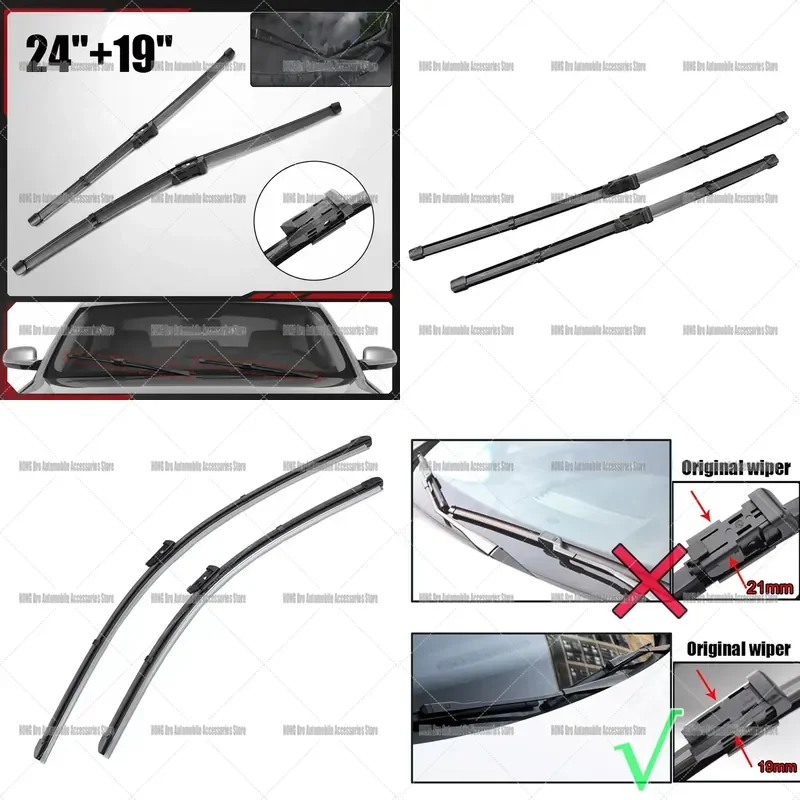 For VW Passat CC Jetta MK6 A6 For Skoda Octavia 5E A7 Audi Q2 Front Windshield Wiper Blades 2013 2014 2015 Car Accessories