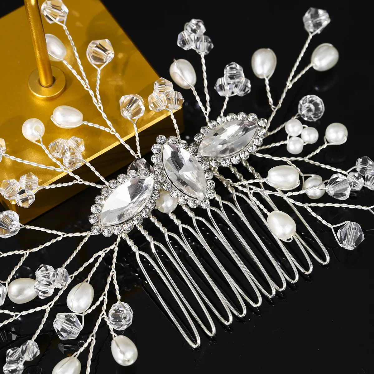 Sisir Rambut Wanita Berlian Imitasi Mulia Mewah Jepit Rambut Putri Kristal Trendi Jepit Rambut Aksesori Rambut Pernikahan Pengantin Sebagai Hadiah