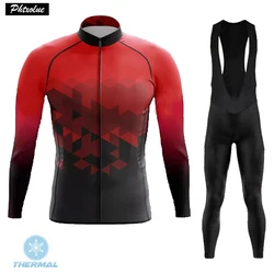 2024 Men Winter Cycling Set Clothing Jerseys Thermal Fleece MTB Bicycle Bike Clothes Kit  Maillot Ropa Ciclismo Uniform Suit