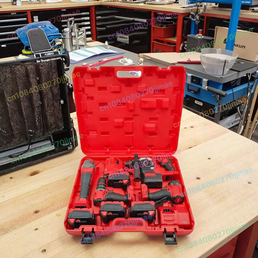 

4 в 1, красная аккумуляторная электрическая дрель, ручная портативная отвертка, ударный тип OEM, наборы инструментов, настраиваемые