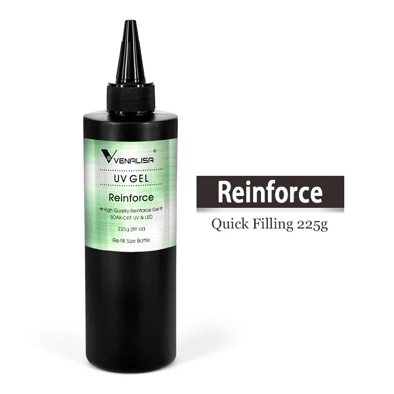 Venalisa Long Wear Tempered Top Coat Reinforce Gel-Nachfüllpaket Soak Off UVLED-Nagelgellack Großes Volumen 225 g/30 ml Basisgel