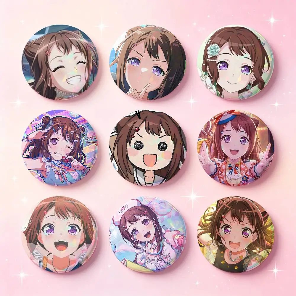 Toyama Kasumi BanG Dream Anime Badges 25 32 44 58 75 Mm Round Cosplay Pin Bag Decor Fans Collect Friends Gifts Brooch Souvenir