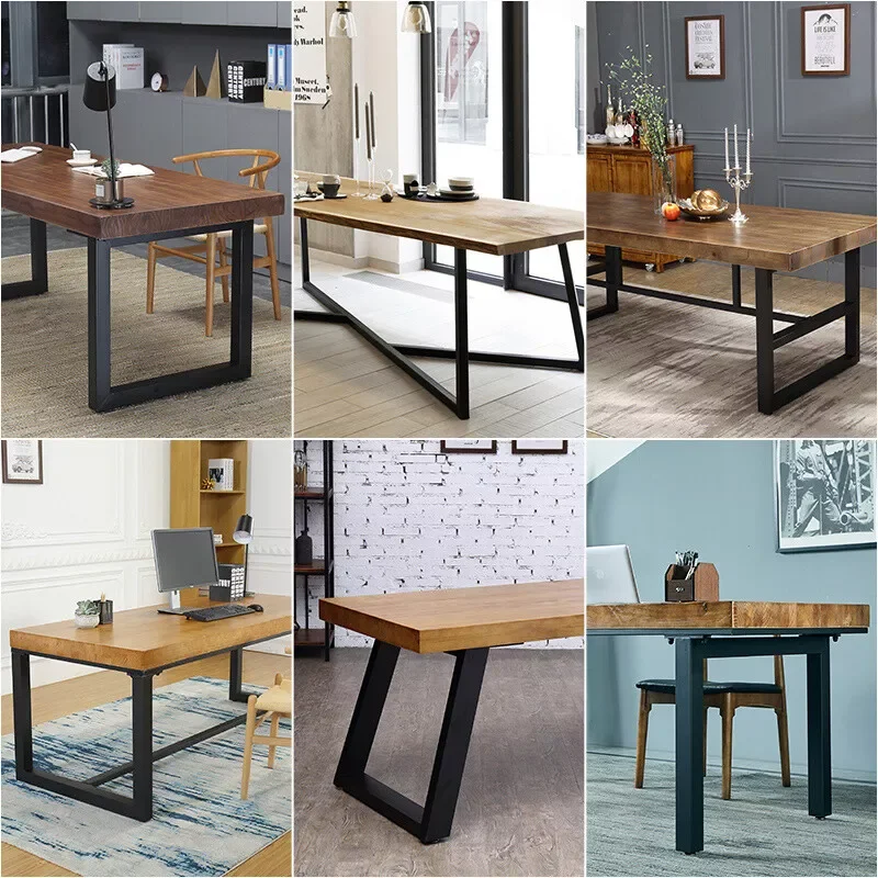 Modern Stainless Steel Dining Table Base Factory Wholesale Iron Furniture Universal Metal Desk Legs Glass Wood Top for Kitchen