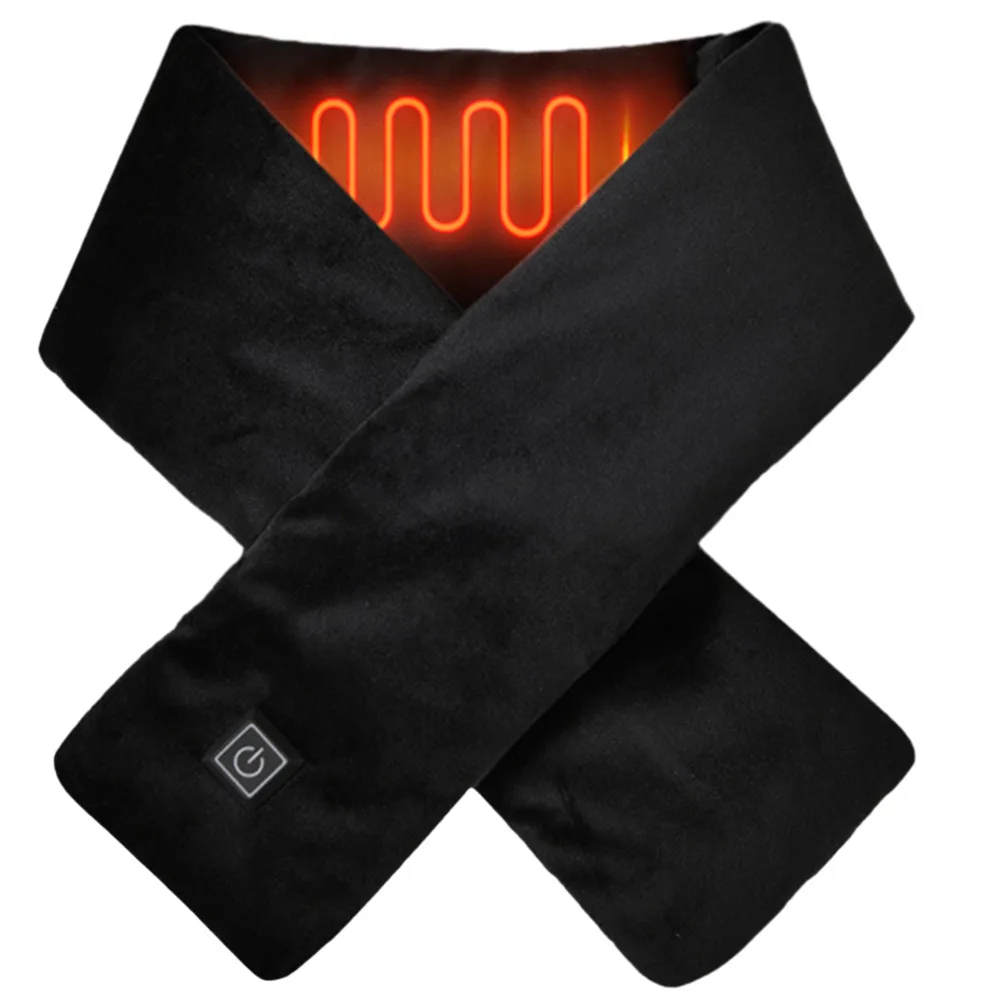 Warm Heated Scarf USB Charging Electric Heating Scarf Cold-Proof Electric Heated Scarf Washable for Climbing Hiking Cycling