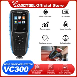 VDIAGTOOL VC300 Tester di spessore del rivestimento preciso Schermo ruotato USB ricaricabile Calibro di vernice per auto Misuratore di rivestimento autocalibrazione