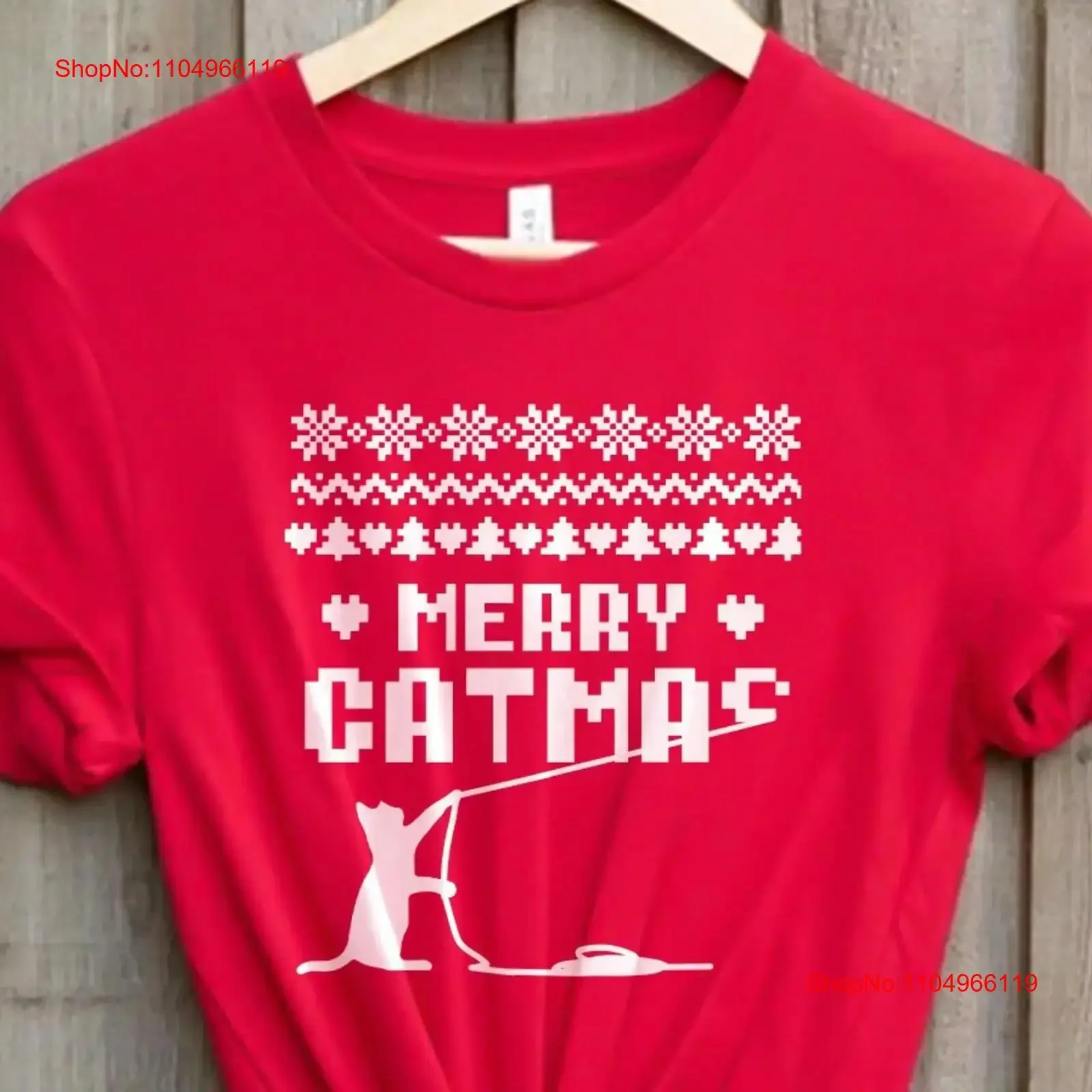 

Рубашка Merry Catmas с котом, рождественский вязаный уродливый свитер, винтажный стираный мужской удобный эластичный топ для повседневной носки, мягкий