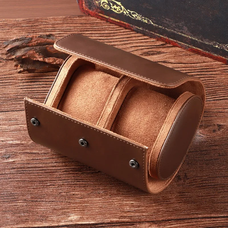 PU Leather Watches Organizer Vintage Watch Display Leather Watch Box Watch Travel Case Portable Classic Display Watches Storage