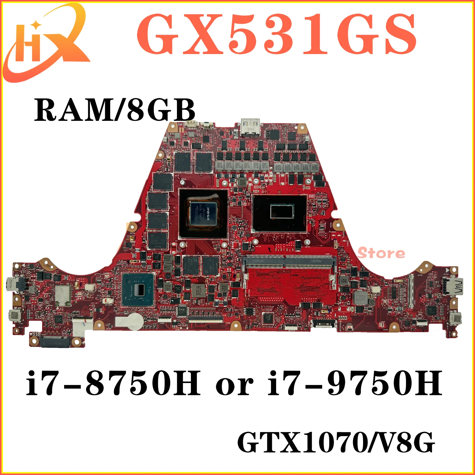 

GX531G Mainboard For ASUS GX531GS GX531GM GX531GV GX531GX GX531GW GX531GWR Laptop Motherboard i7 8th/9th V6G/V8G RAM-8GB