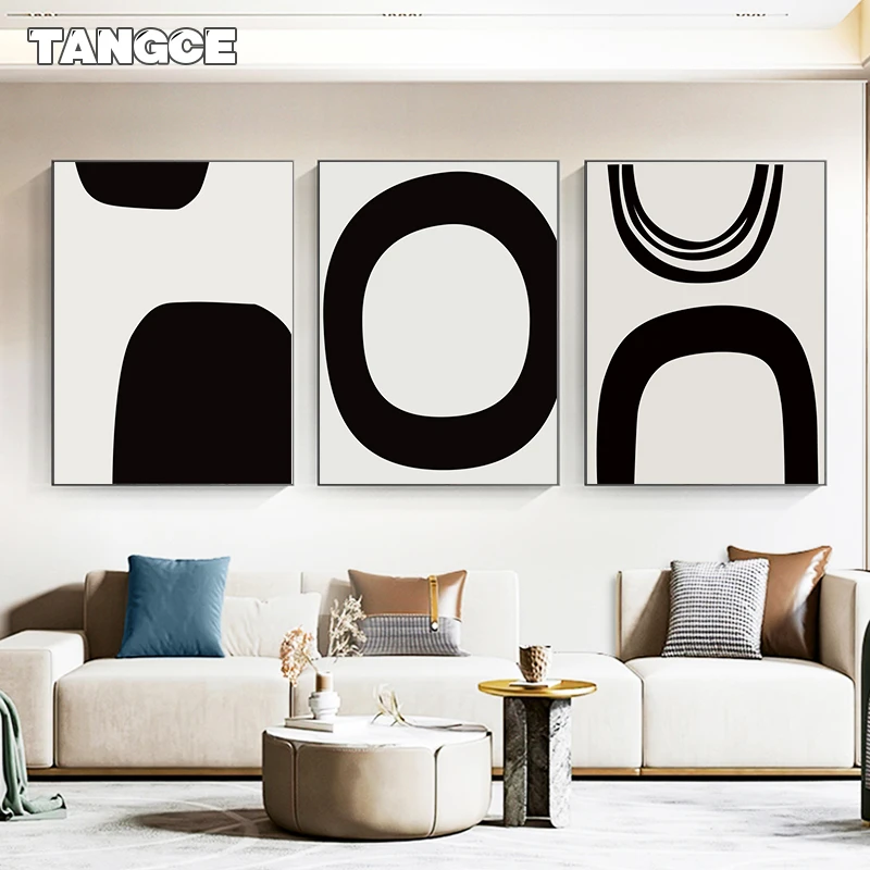 Minimalist Black and White Canvas Print Nordic Poster Abstract Paintings for Living Room Wall Art Pictures Room Decor Aesthetic