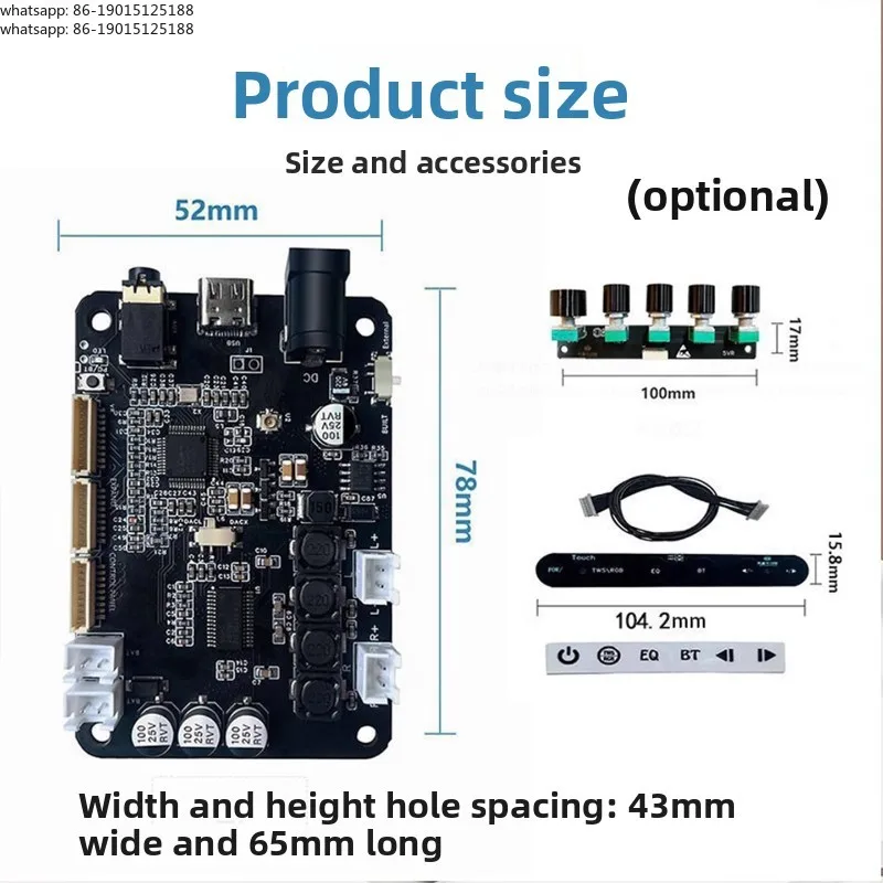 15Wx2 DSP Bluetooth Module 5.0 Power Amplifier Board Module Electronic Crossover Hifi Sound Quality TWS Paired Subwoofer