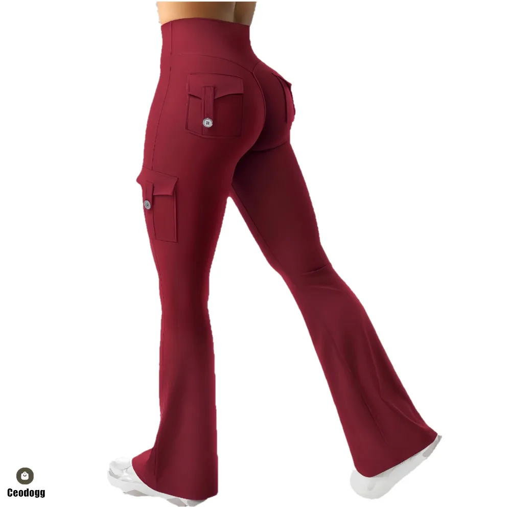 Essential Women's Fitness Pants: High-Waisted Flared Workout Pants with Pockets, Shaping and Tummy-Control Fitness Pant XP179