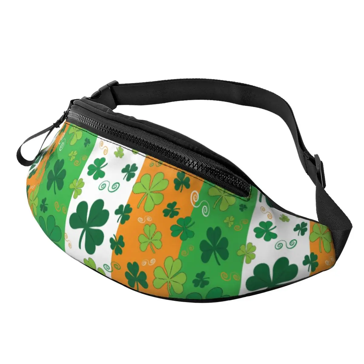 Irish Flag St Patrick's Day Shamrock Clover Leaf Fanny Bag Customized Crossbody Waist Pack Women Men Running Phone Money Pouch