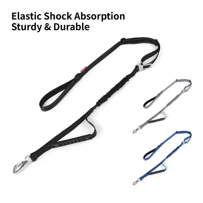 FurStarTactical Dog Leash Anti Pull Reflective Bungee Rope Heavy Duty Nylon Pet Lead With Dual Handle For Medium Large Dogs Tra