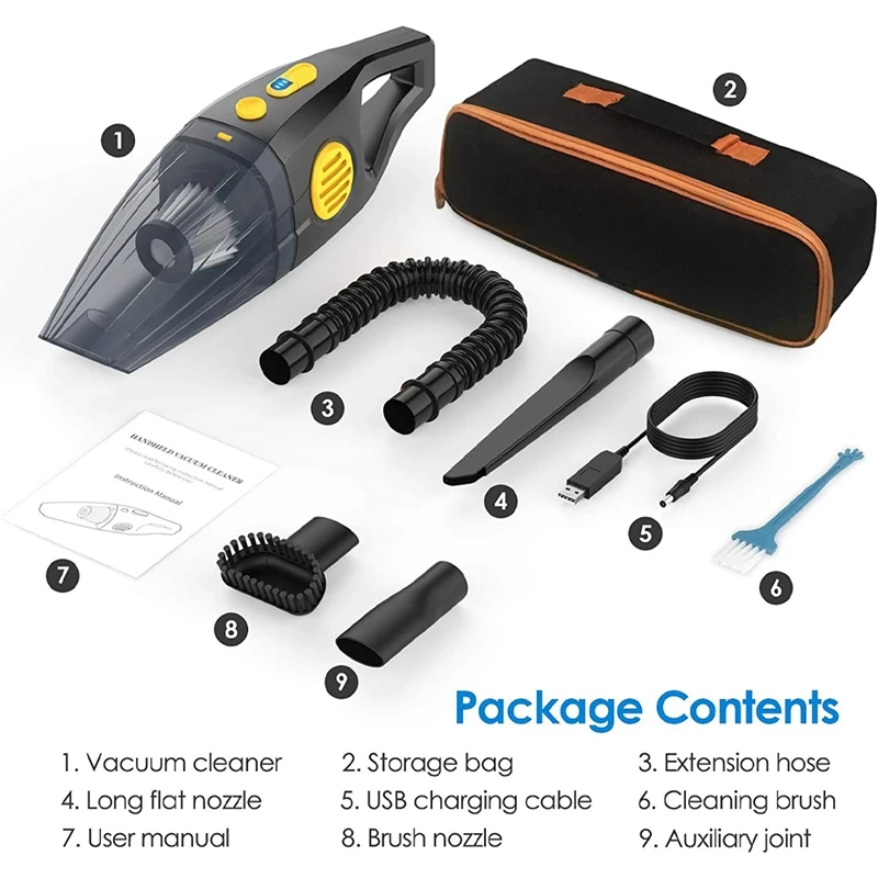 Aspirador portátil portátil com poder de sucção coletor de poeira recarregável, molhado e seco para teclado de computador, 8Kpa