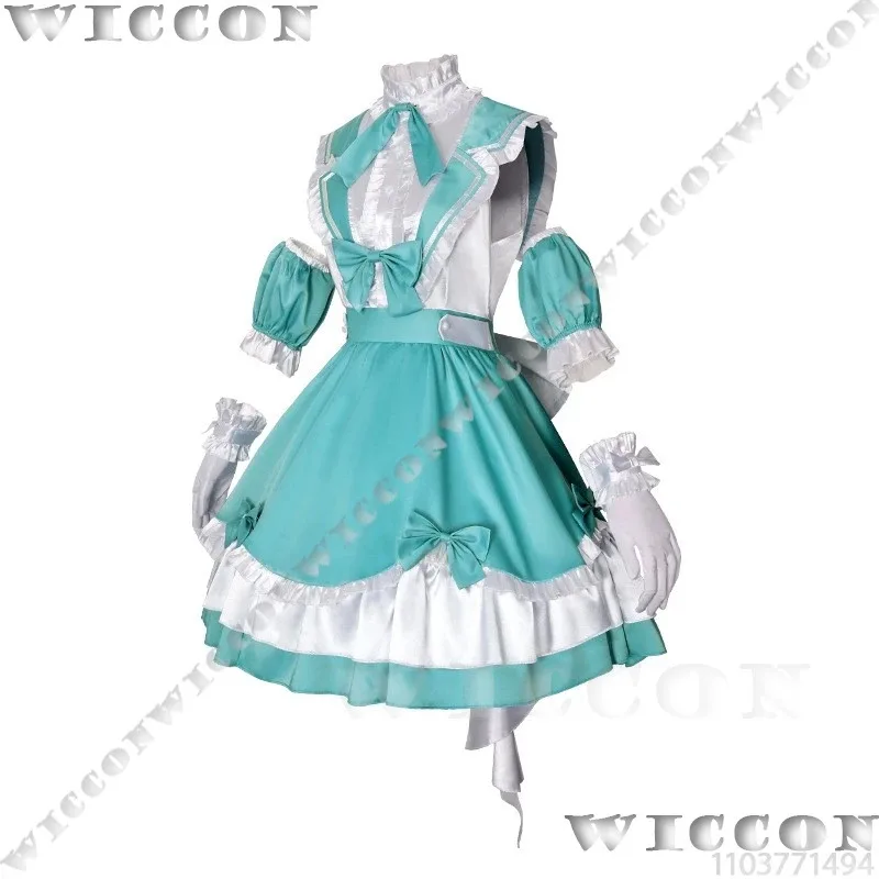 Kostium Cosplay Rin 16th Virtual Idol, Peruka Blond, Rekwizyt, Urocza Sukienka Lolita, Niebiesko-Zielony Garnitur, Dziewczyna Kobieta Halloween Party, Personalizowanyx;3